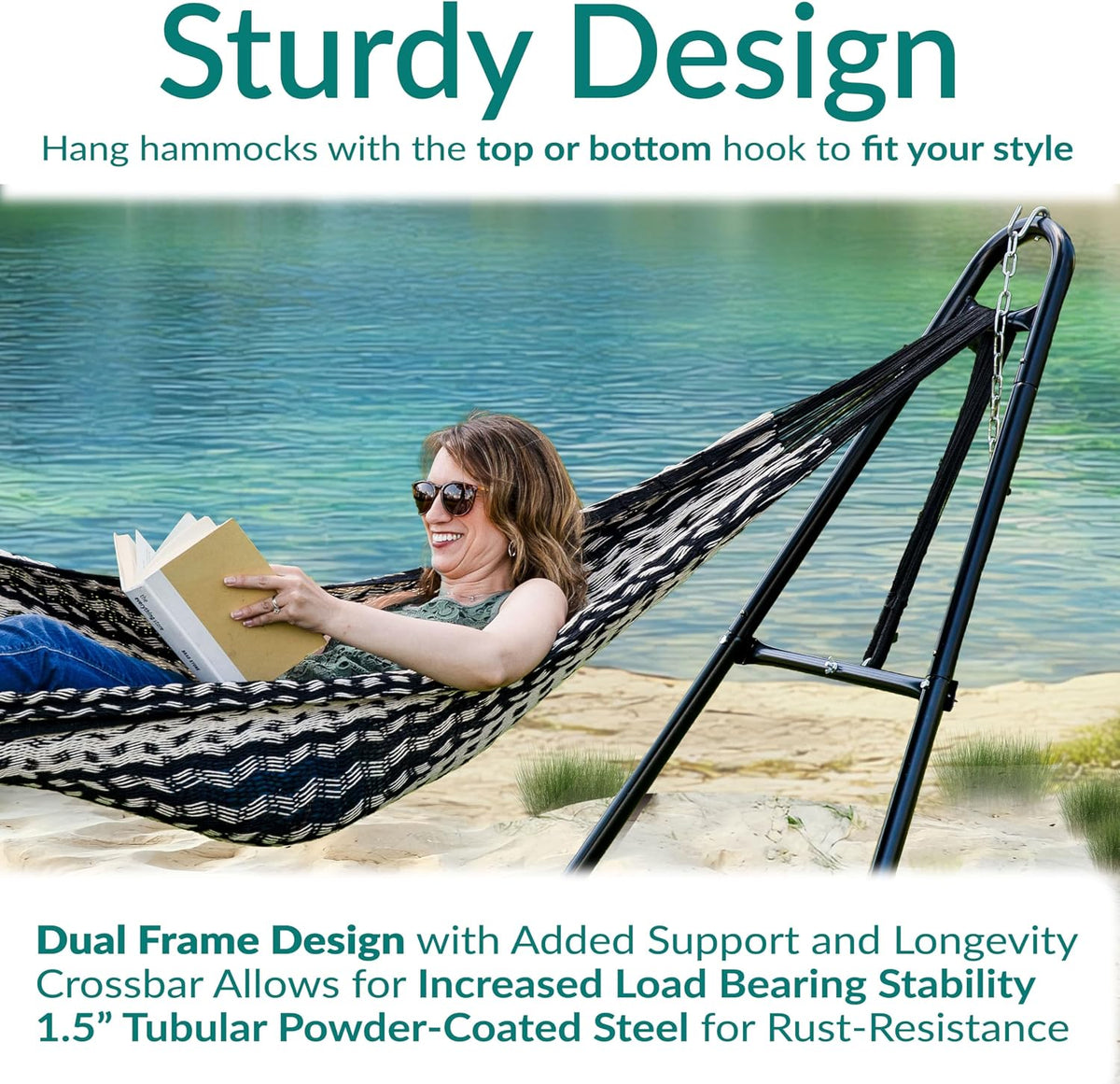 Sunnydaze Universal Heavy-Duty Hammock Stand for Outside, Chains Included