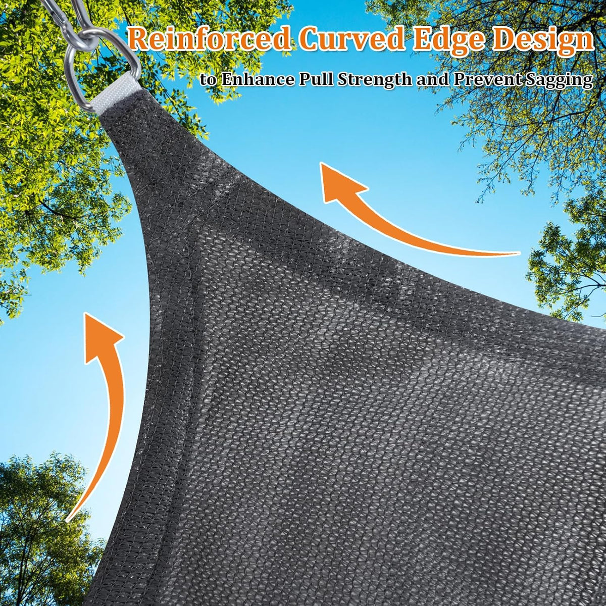 Shade&Beyond 16'X16'X16' Sun Shade Sail Dark Grey Triangle
