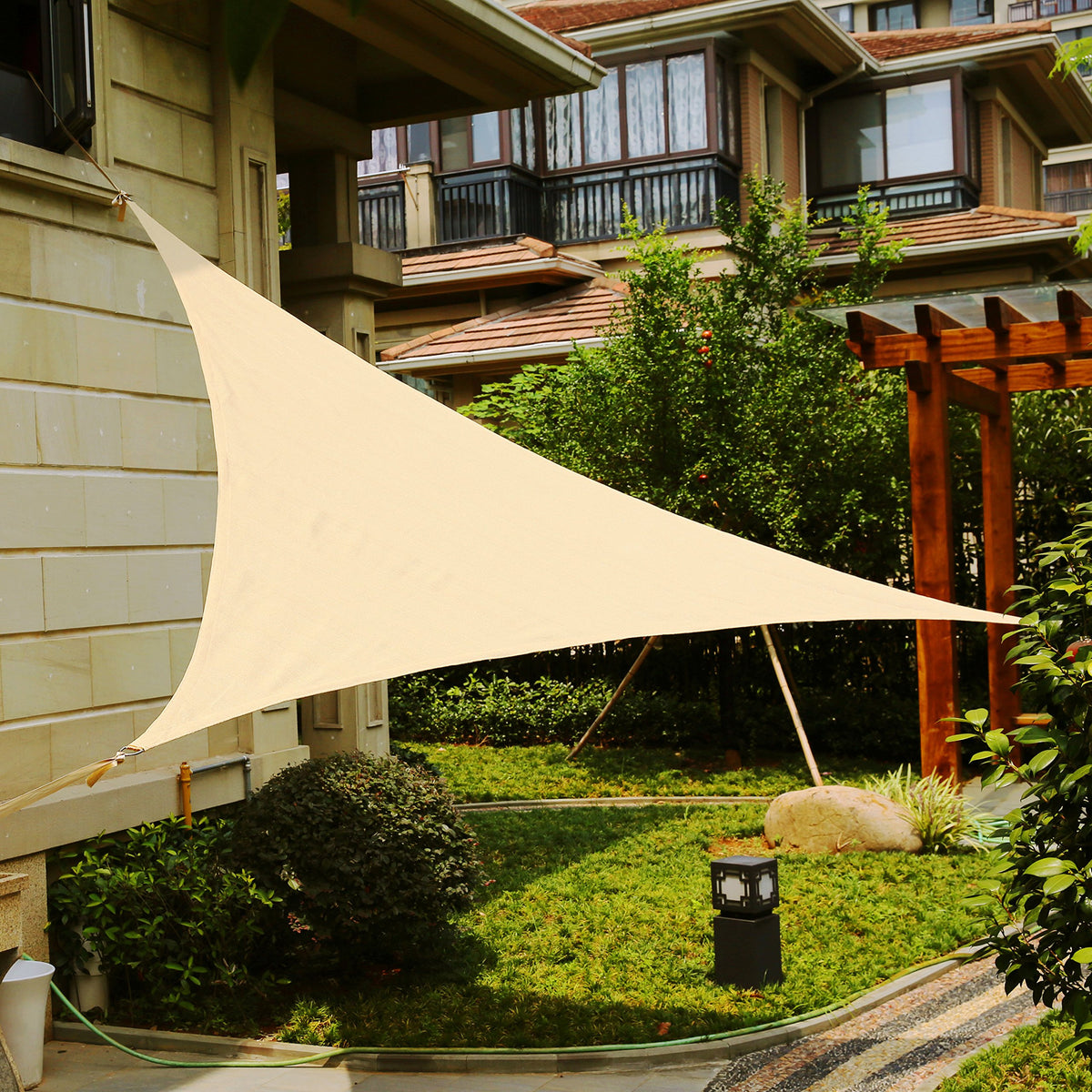 Triangle Sun Shade Sail Canopy，14' X 14' X 14' Lime Green